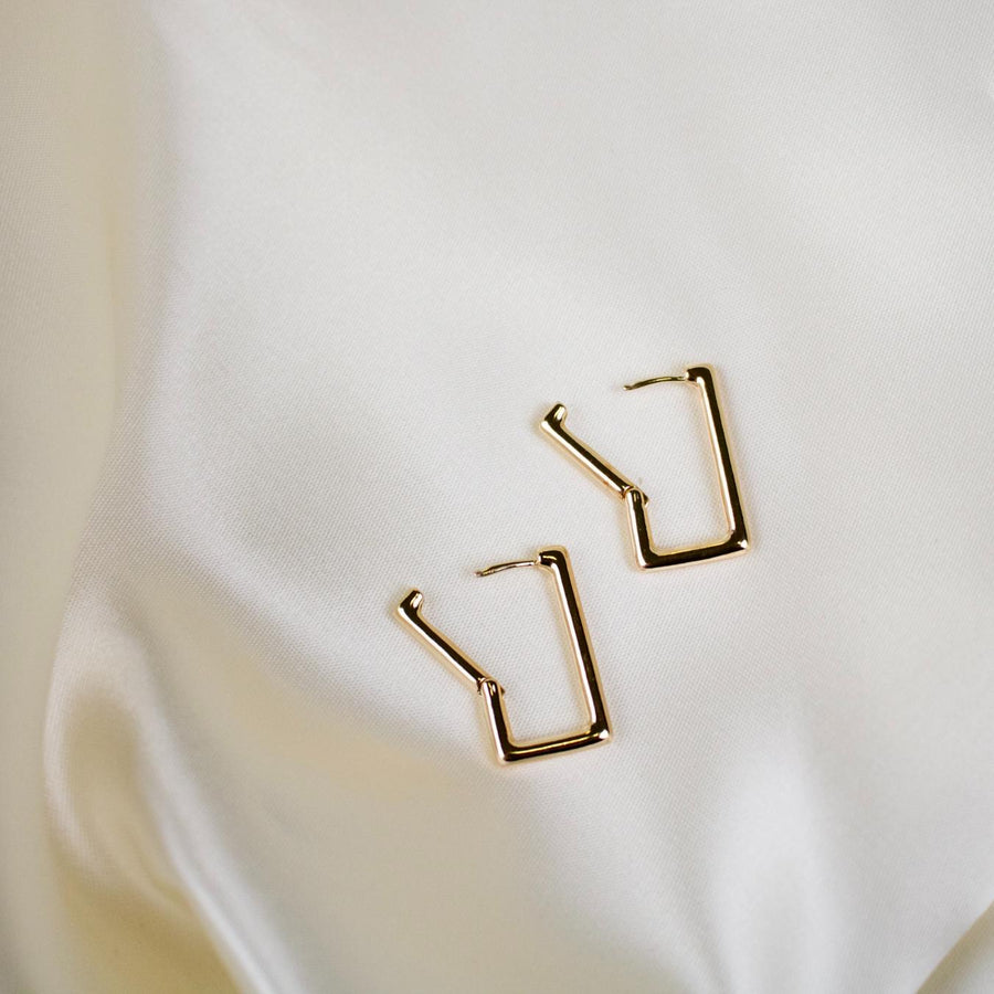 Romi // Rectangle Hoop Earrings