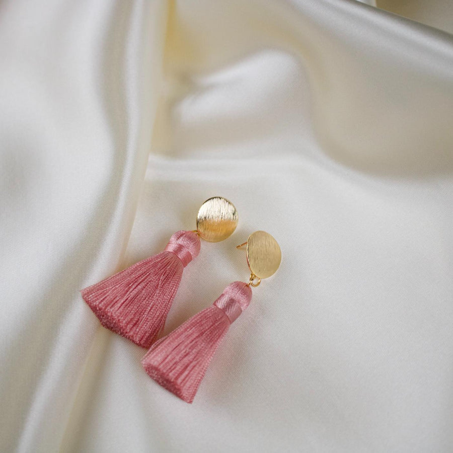 Halo // Pink Tassel Earrings