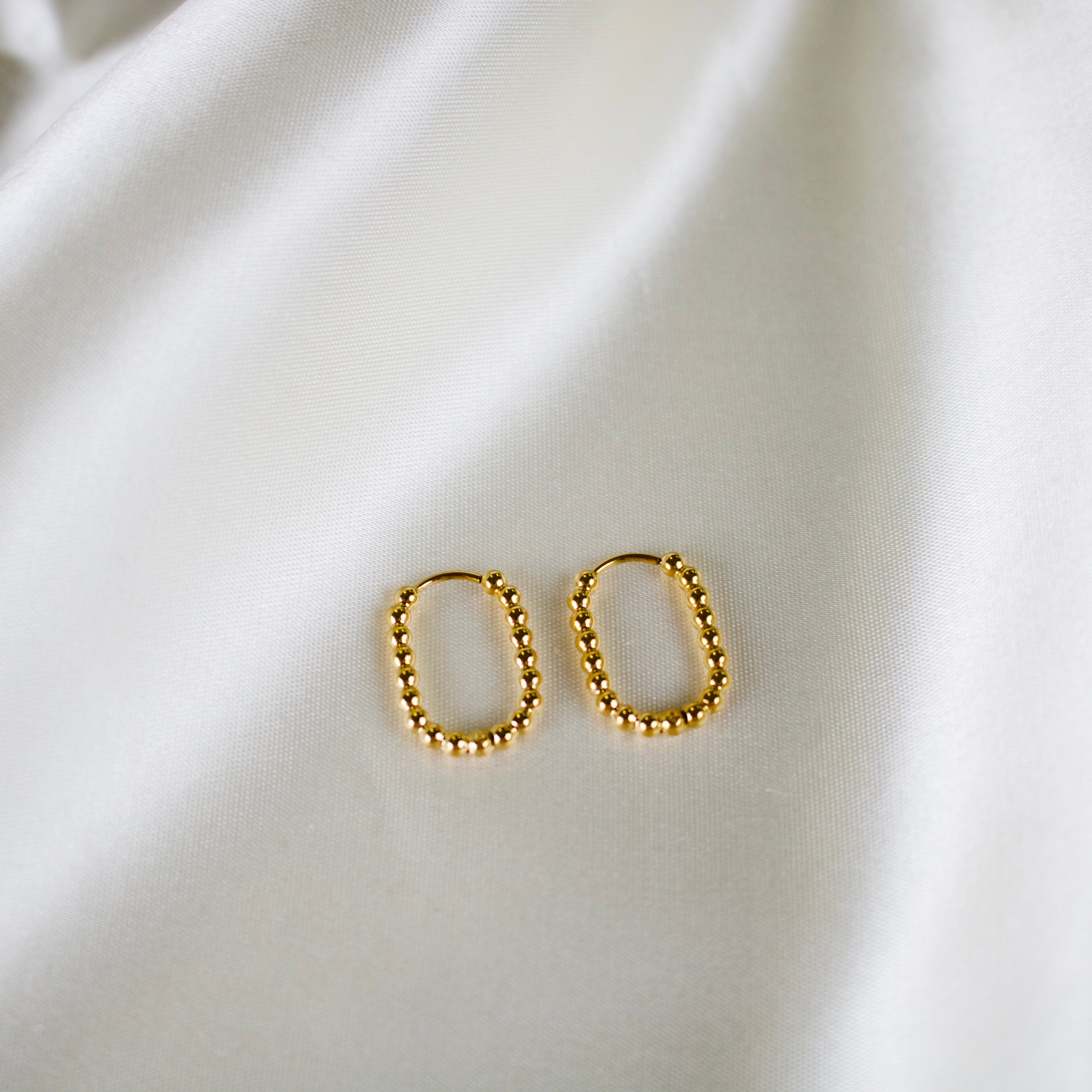 Boa // Beaded Texture Oval Hoops