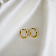 Boa // Beaded Texture Oval Hoops