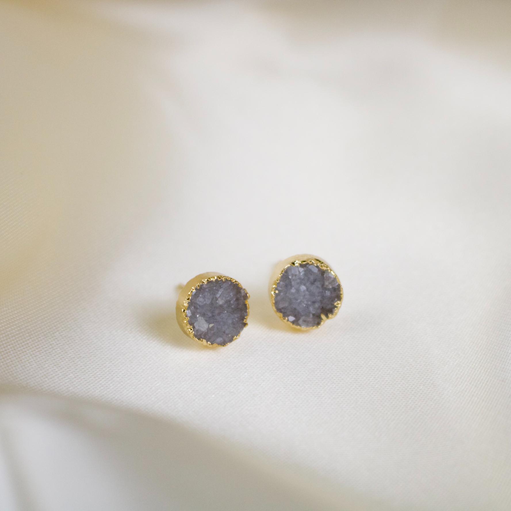 Troy // Druzy stud earrings