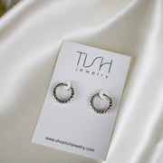 Kimi // Textured Round Huggie Hoops