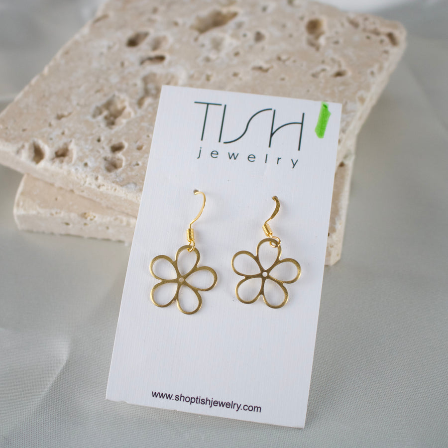 E9 - Brass Flower Earring