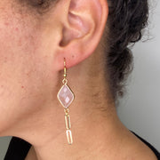 Toni // Rose Quartz Dangle Earrings