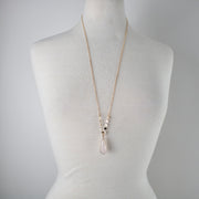 N8 - Rose Quartz Teardrop Necklace