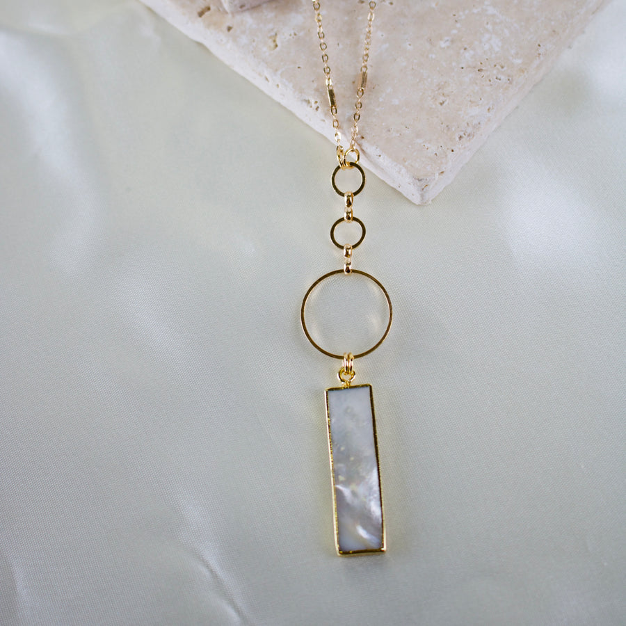 Joelle // White Shell Bar Necklace