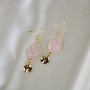 Lux // Diamond Rose Quartz Dangle Earrings