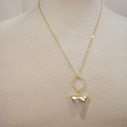 N016 - Clear quartz triangle necklace
