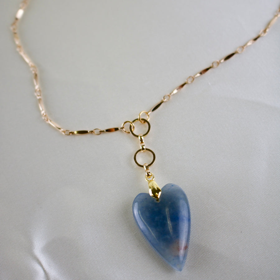 Serena // Blue Aventurine Heart Necklace