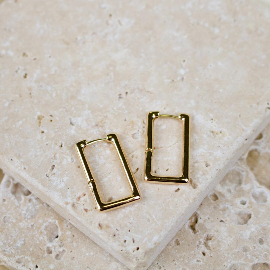 Romi // Rectangle Hoop Earrings