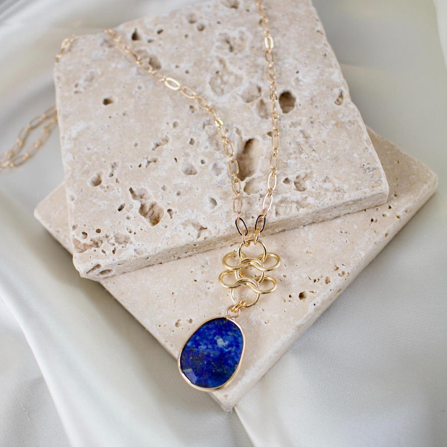 Oda // Lapis Lazuli Oval Pendant Necklace