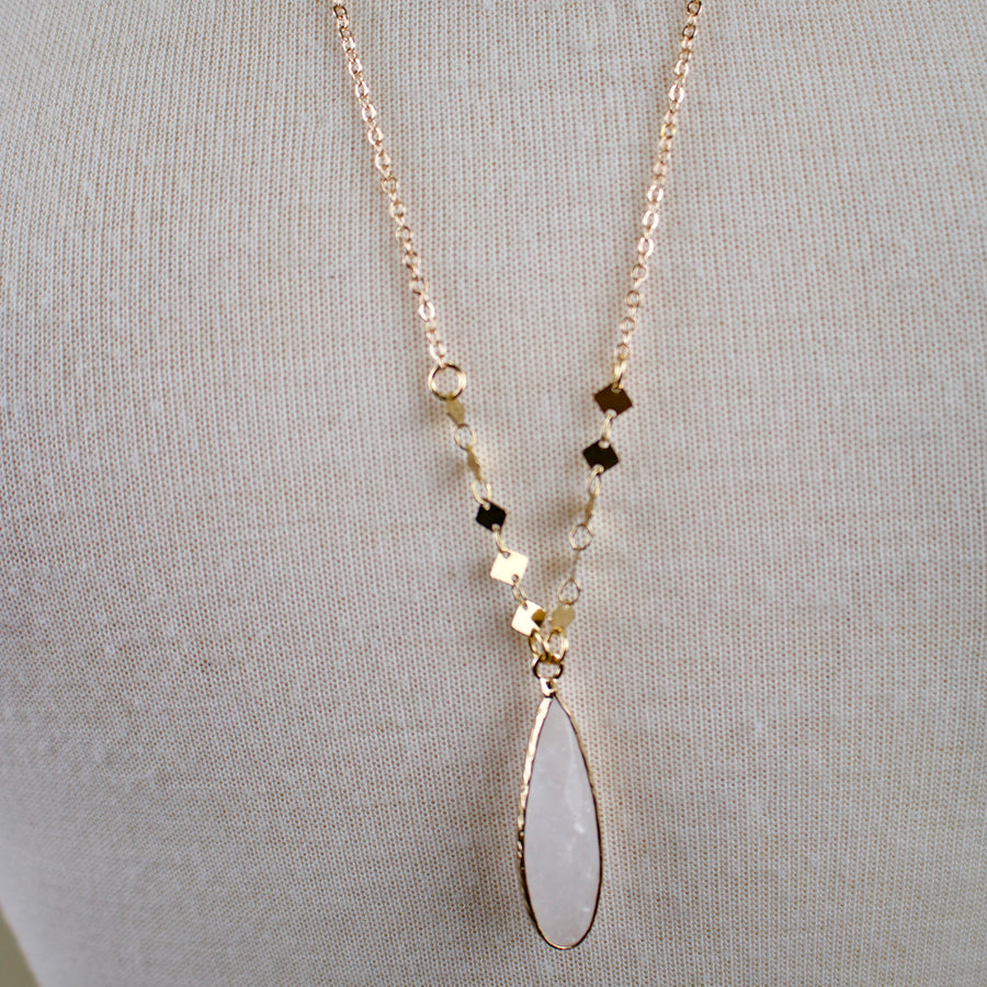 Anna // Quartz Teardrop Necklace