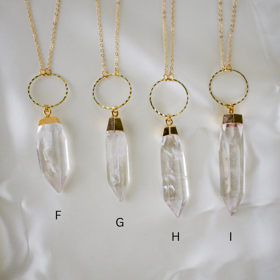N019 - *imperfect* jumbo clear quartz crystal necklace
