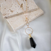 Rudy // Black Agate Point Necklace