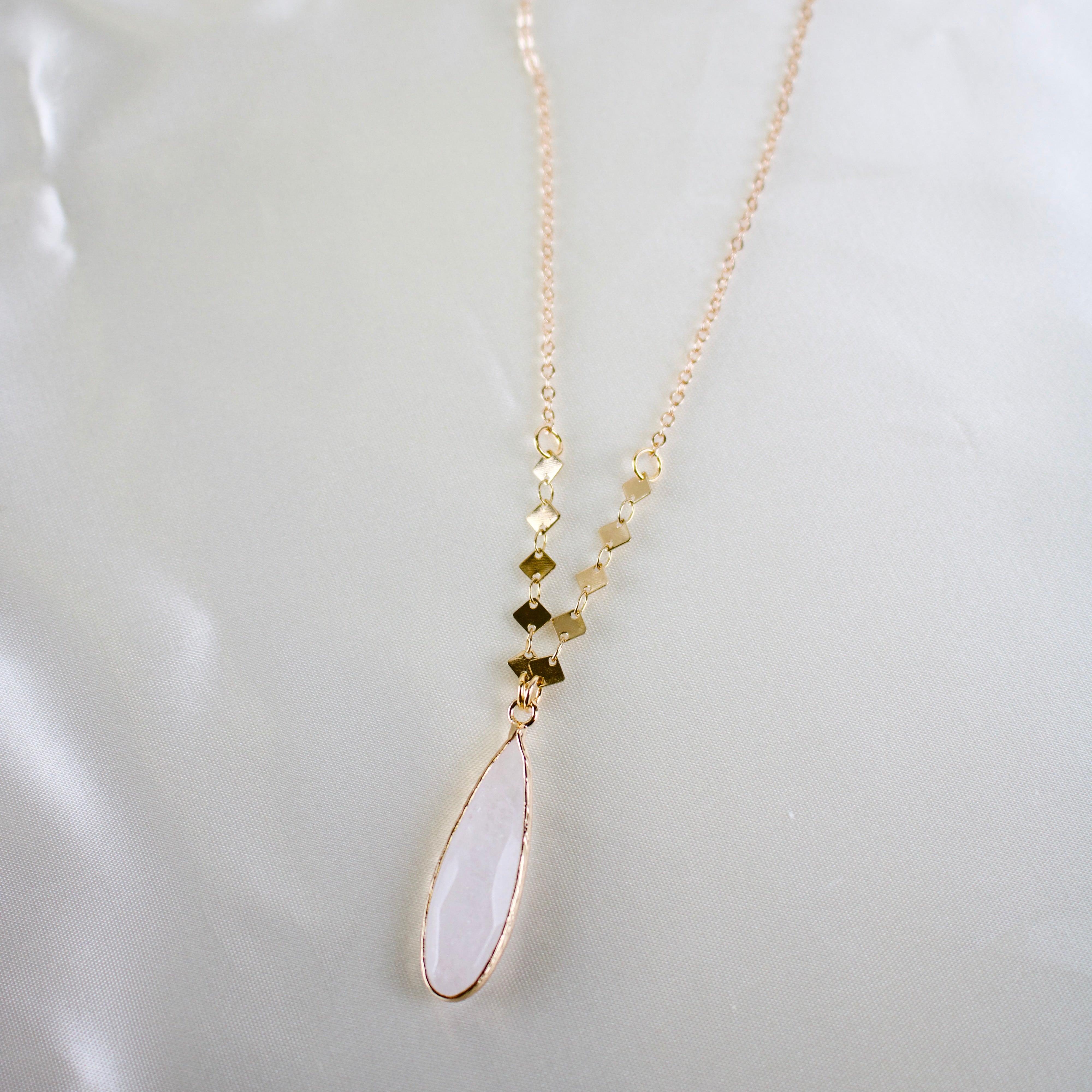 Anna // Quartz Teardrop Necklace