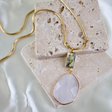 Lexi // Quartz & Labradorite Necklace