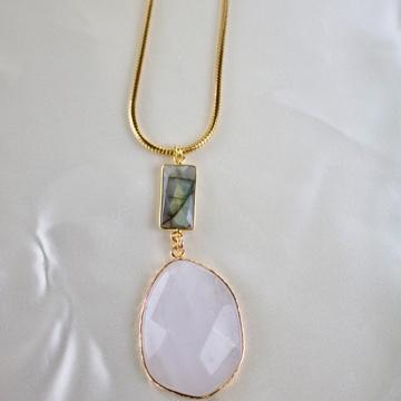 Lexi // Quartz & Labradorite Necklace