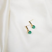 Leah // Green Aventurine Bar Stud Earrings