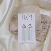 Lina // Light Green Geometric Acetate Earrings