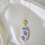 N012 - White Howlite Toggle clasp necklace