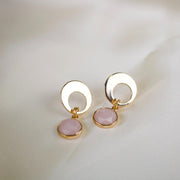 Eclipse // Rose Quartz Earrings