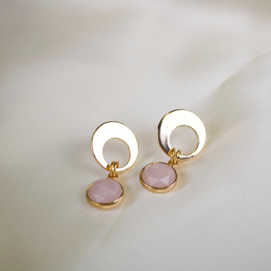 Eclipse // Rose Quartz Earrings