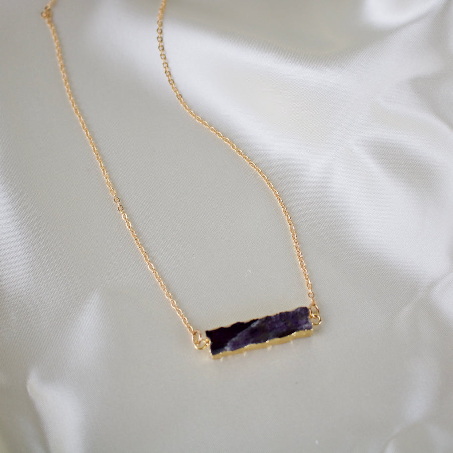N021 - Amethyst bar necklace