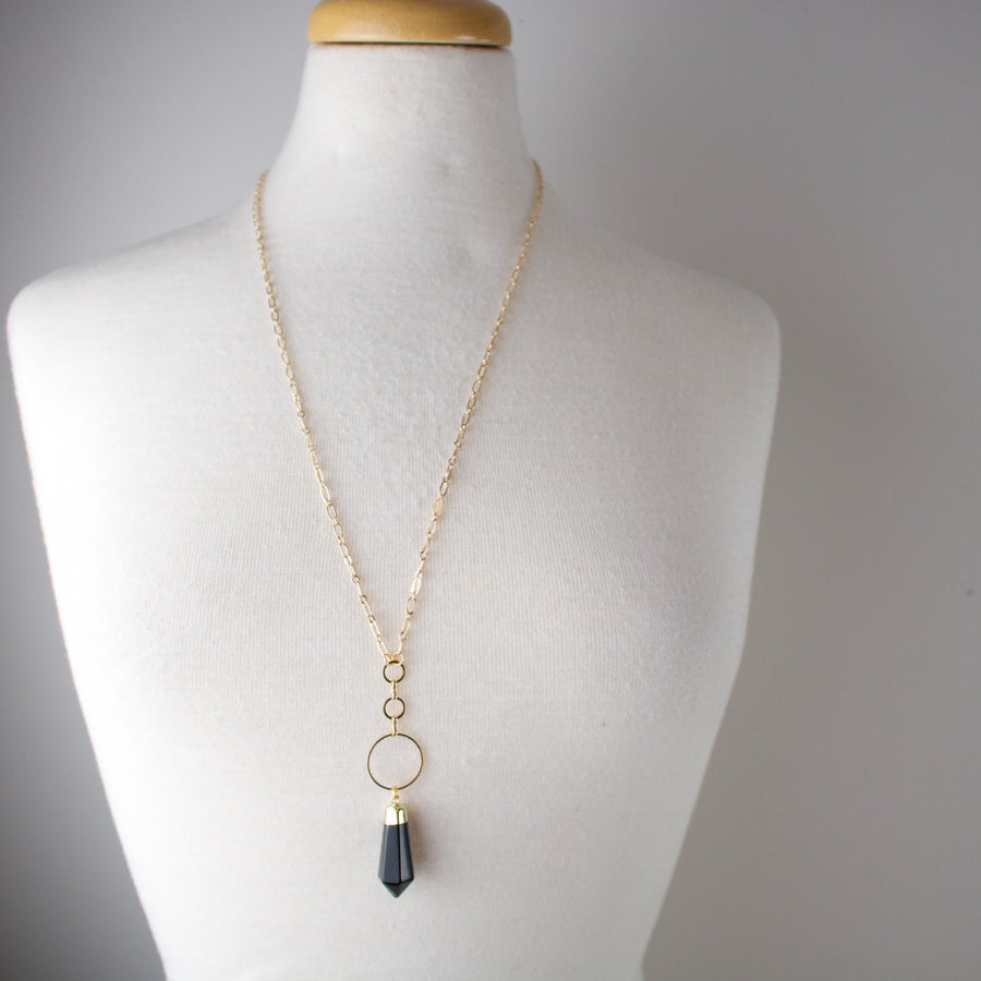 Rudy // Black Agate Point Necklace