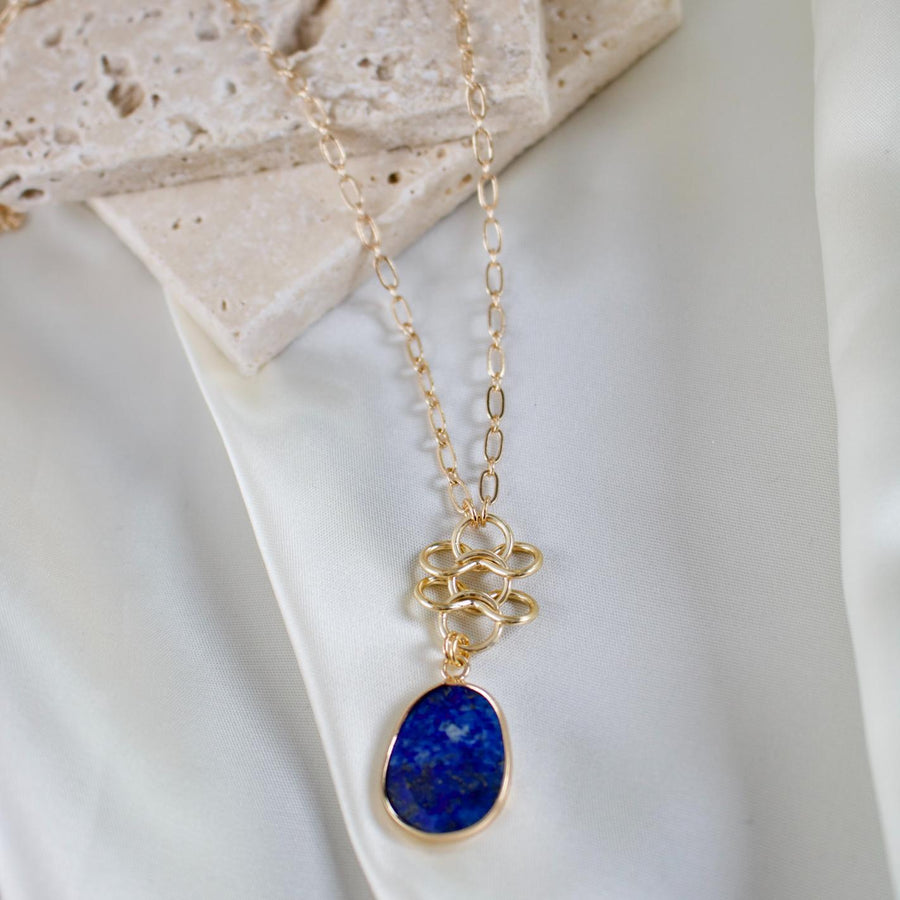 Oda // Lapis Lazuli Oval Pendant Necklace