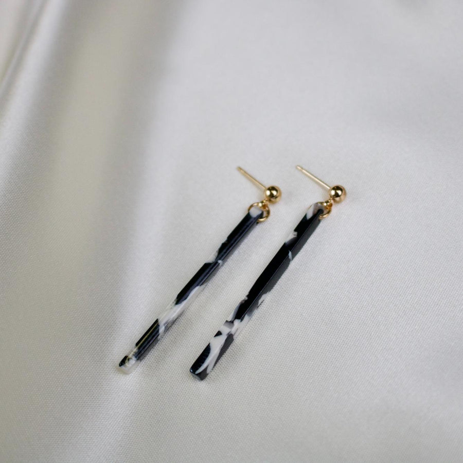 Pixie // Black & White Pillar Earrings