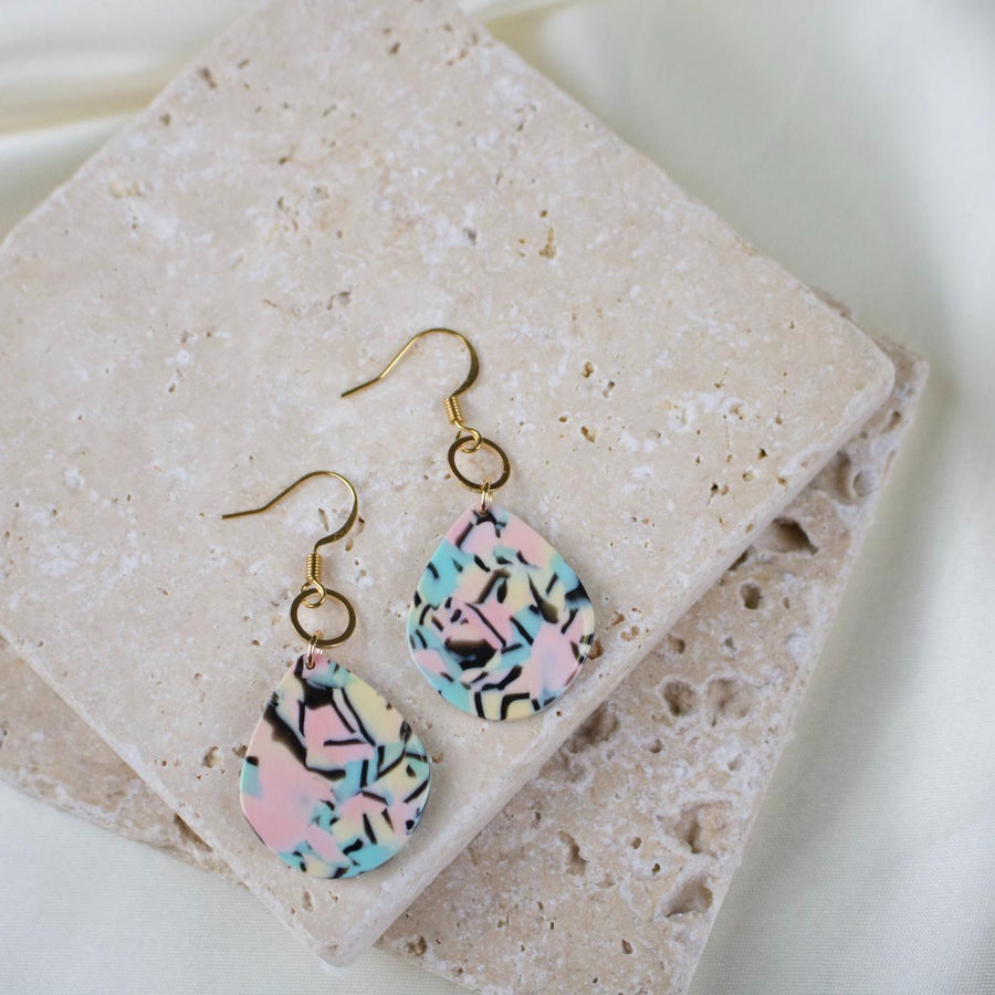 Mina // Retro Acetate Charm Earrings