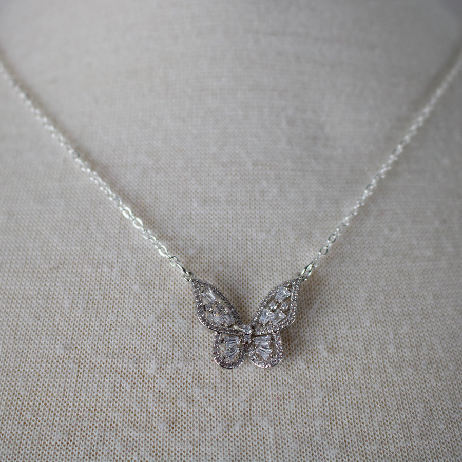 N4 - Rhinestone Butterfly Necklace