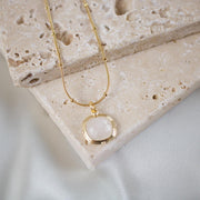 Ace // Square Pendant Crystal Necklace