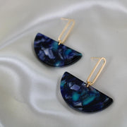 Esme // Navy Half Circle Acetate Earrings