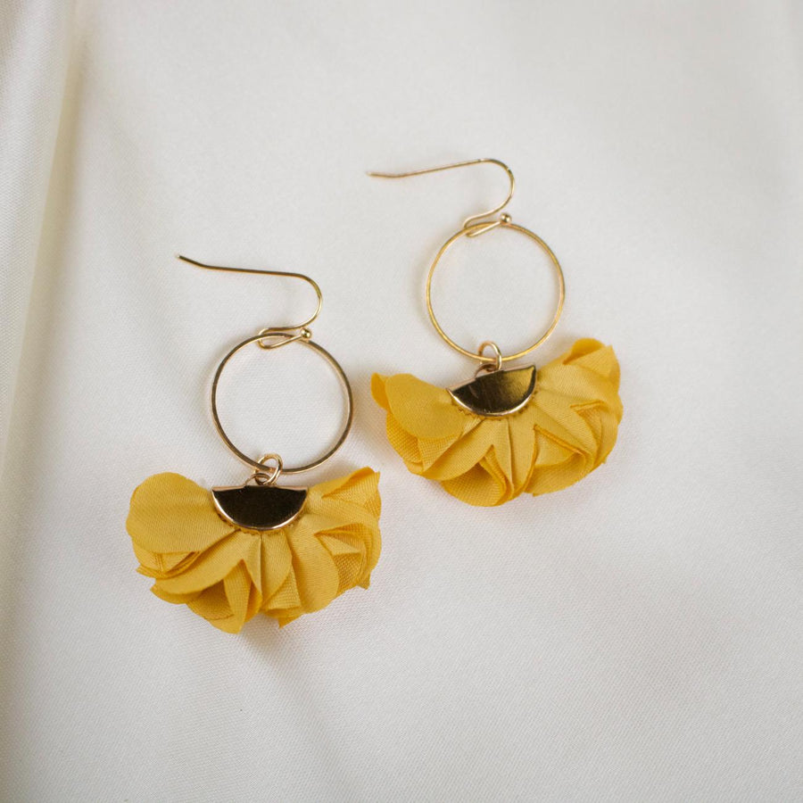 Jane // Golden Flower Petal Earrings