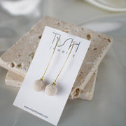 E30 - Knit Ball Dangle Earrings