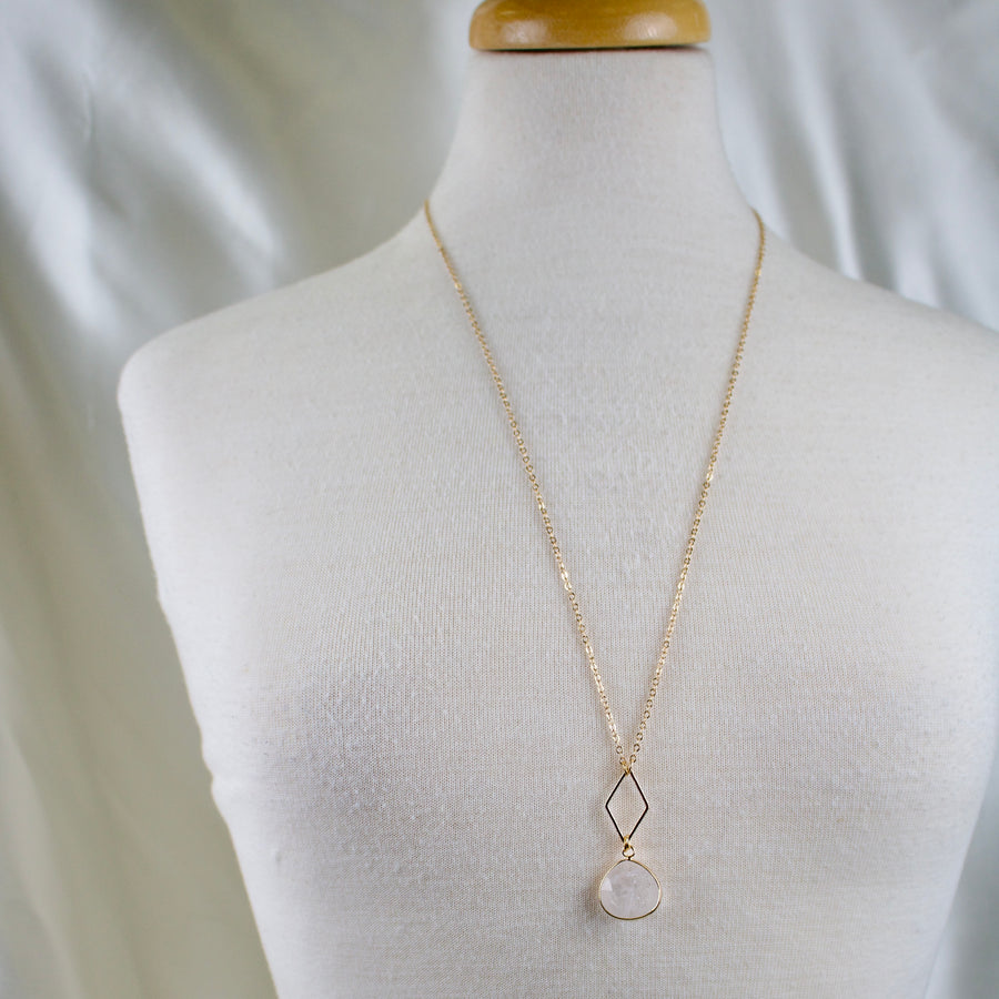 Rosa // Teardrop Quartz Pendant Necklace