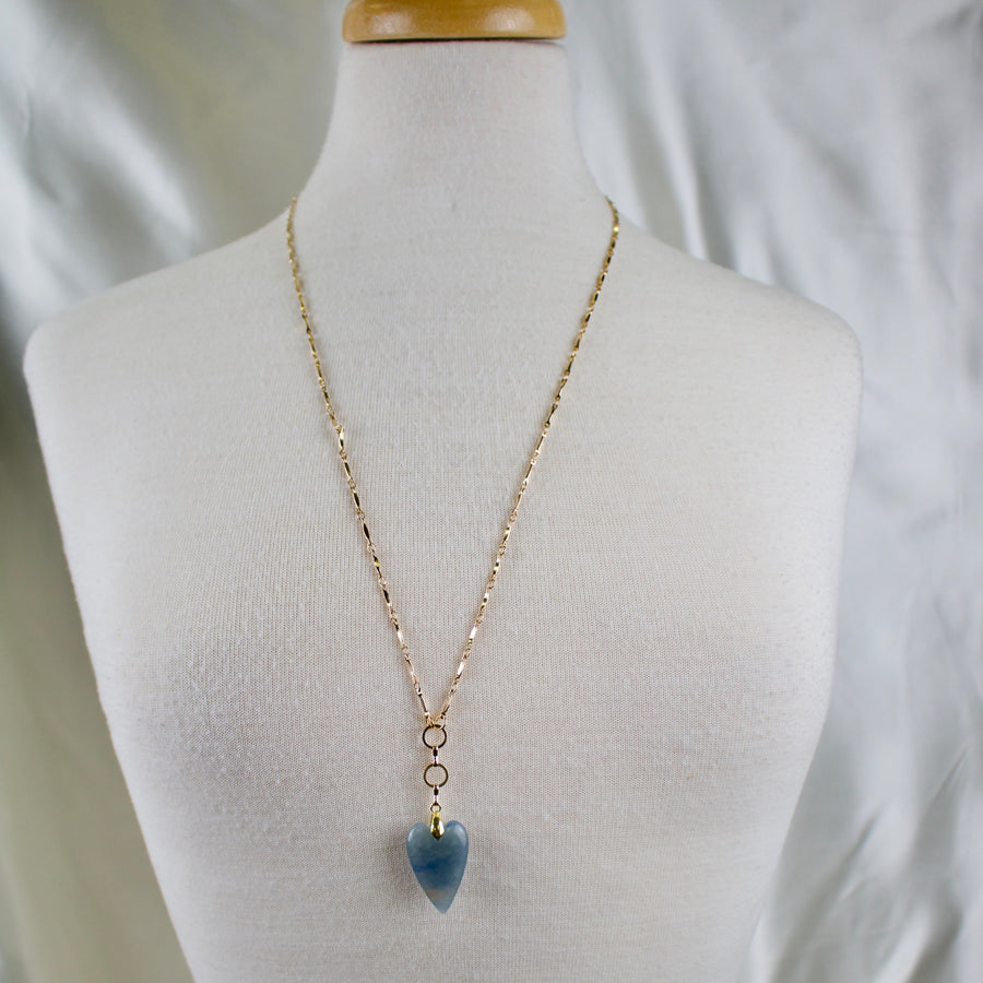 Serena // Blue Aventurine Heart Necklace