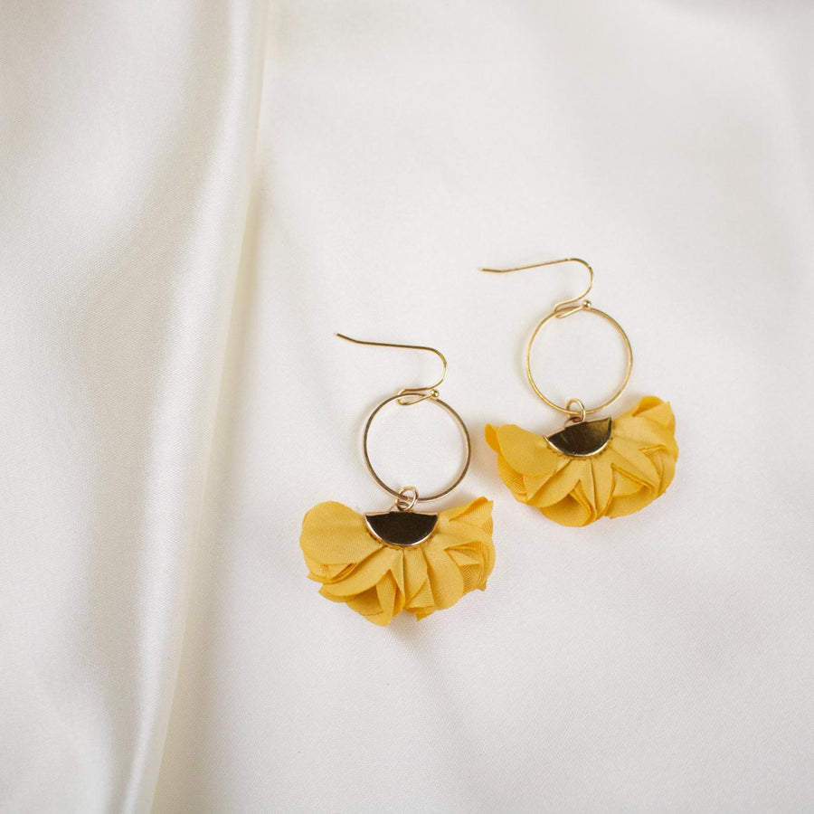 Jane // Golden Flower Petal Earrings