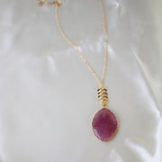 N004 - Strawberry Quartz Pendant necklace