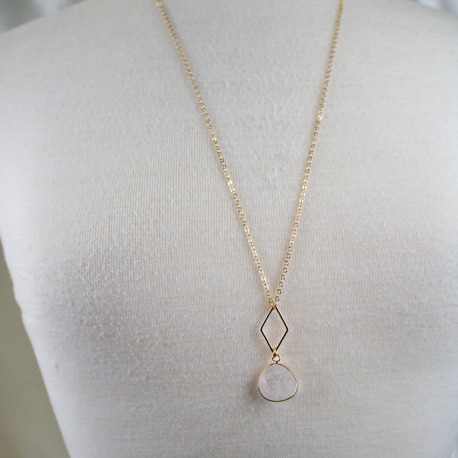 Rosa // Teardrop Quartz Pendant Necklace