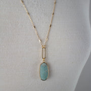 N10 - Oval Amazonite Pendant Necklace