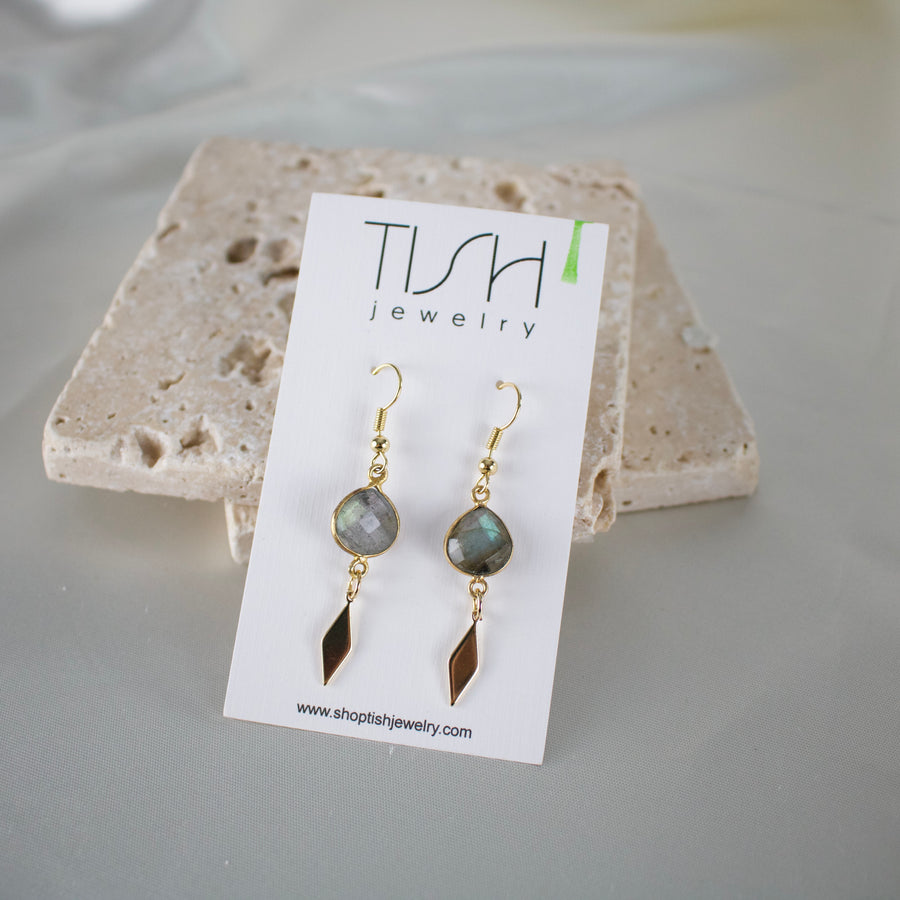 E34 - Labradorite Dangle Earrings