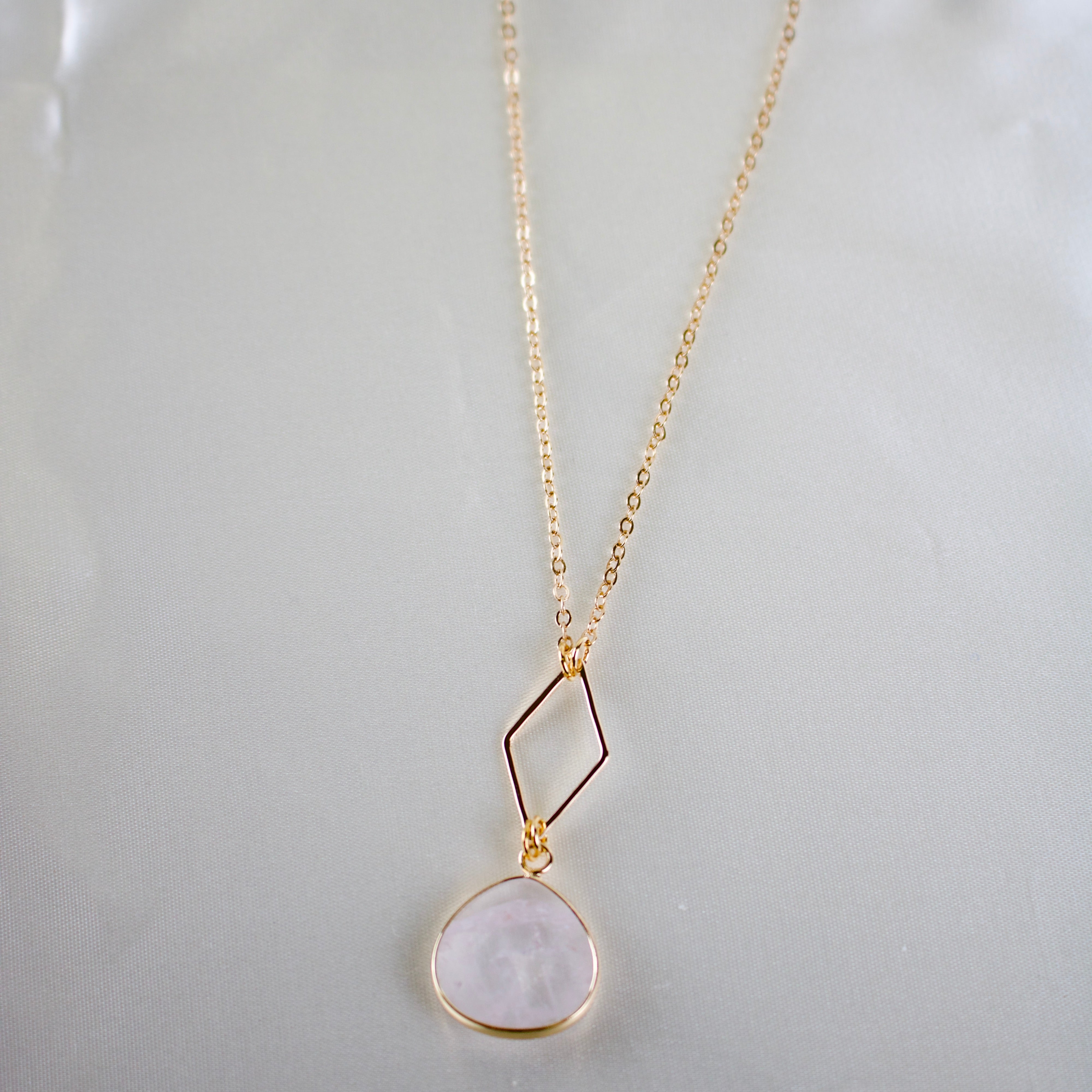 Rosa // Teardrop Quartz Pendant Necklace
