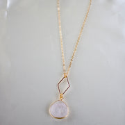 Rosa // Teardrop Quartz Pendant Necklace