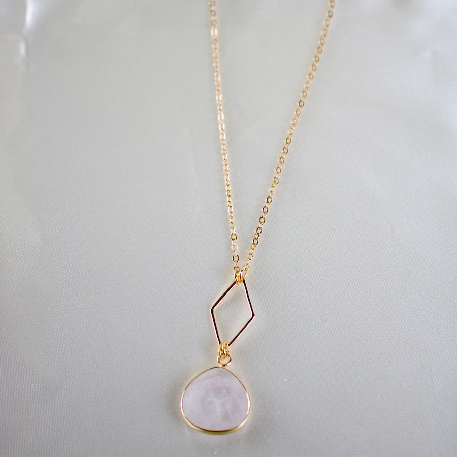 Rosa // Teardrop Quartz Pendant Necklace