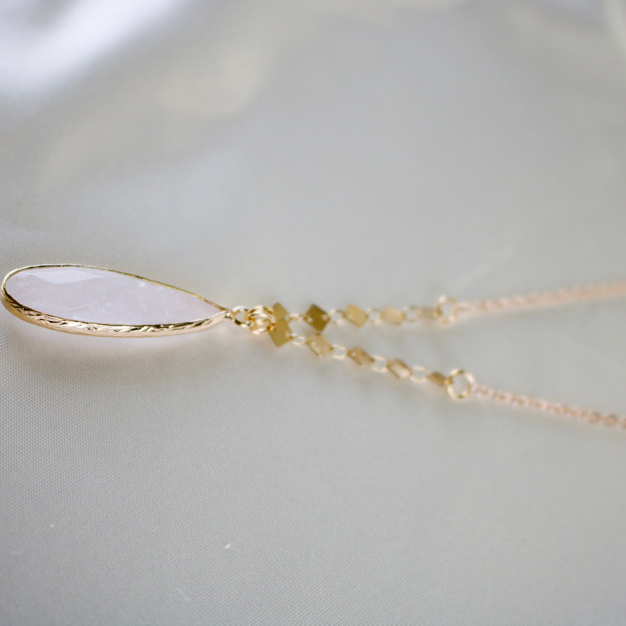 Anna // Quartz Teardrop Necklace