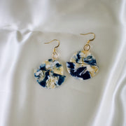 Neela // Blue & Yellow Marbled Statement Earrings