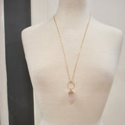 N027 - *imperfect* Rose quartz pendant necklace