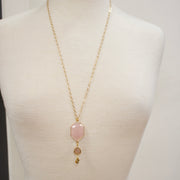 N009 - Rose Quartz Moonstone Necklace
